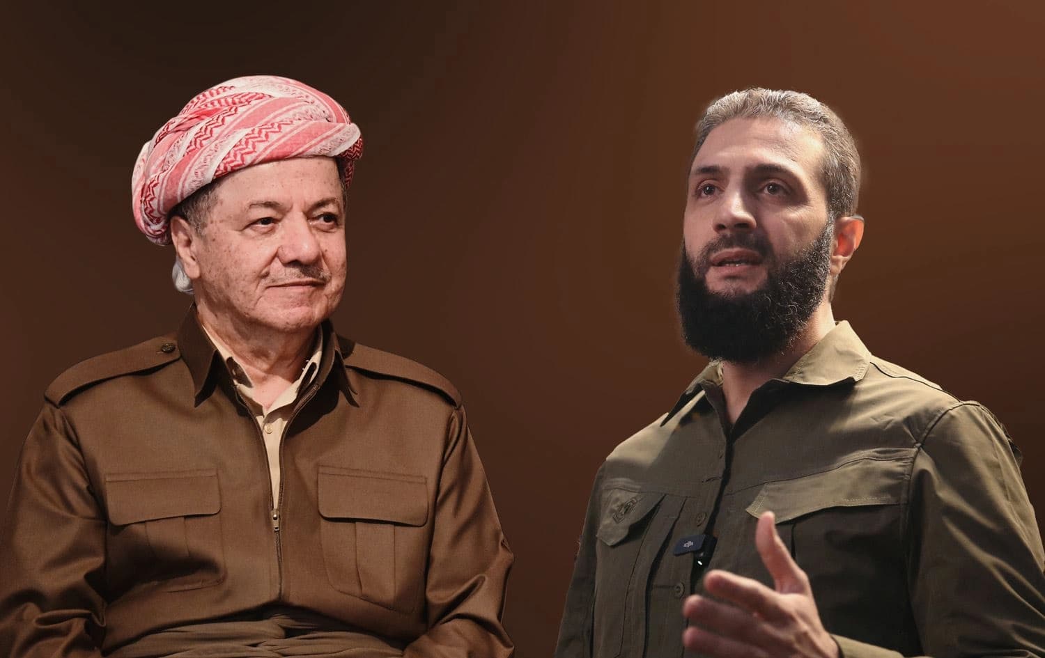 ئەحمەد شەرع و سەرۆک بارزانی. 