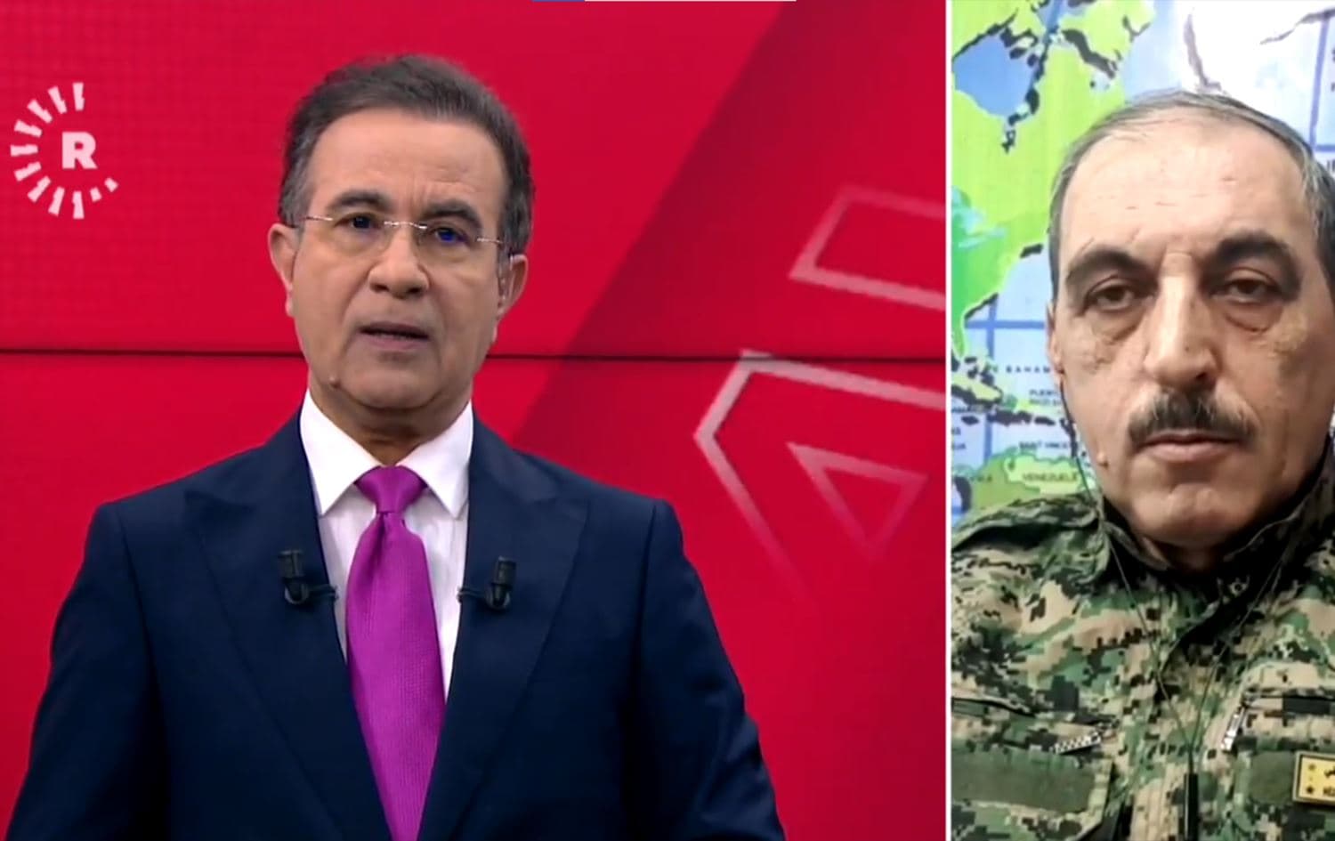 Foto: Rûdaw TV’de Dilbixwin Dara’ya konuşan DSG'li Mahmud Habib