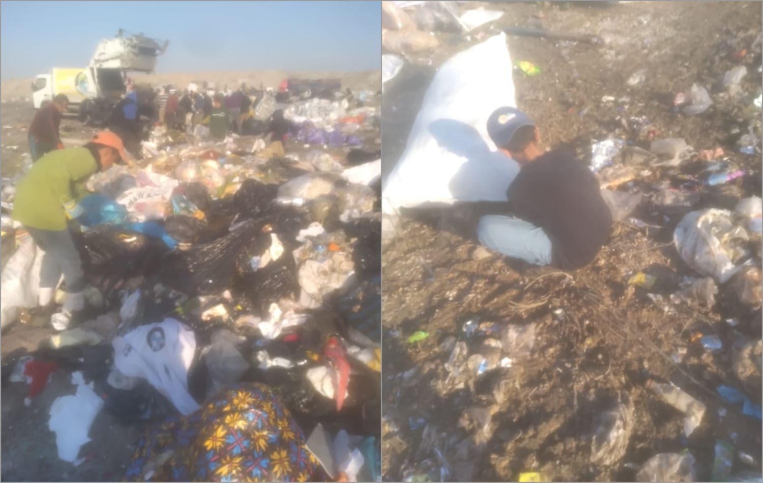 منداڵان لەکاتی کارکردن لە زبڵخانەی کانی قرژاڵەی هەولێر
