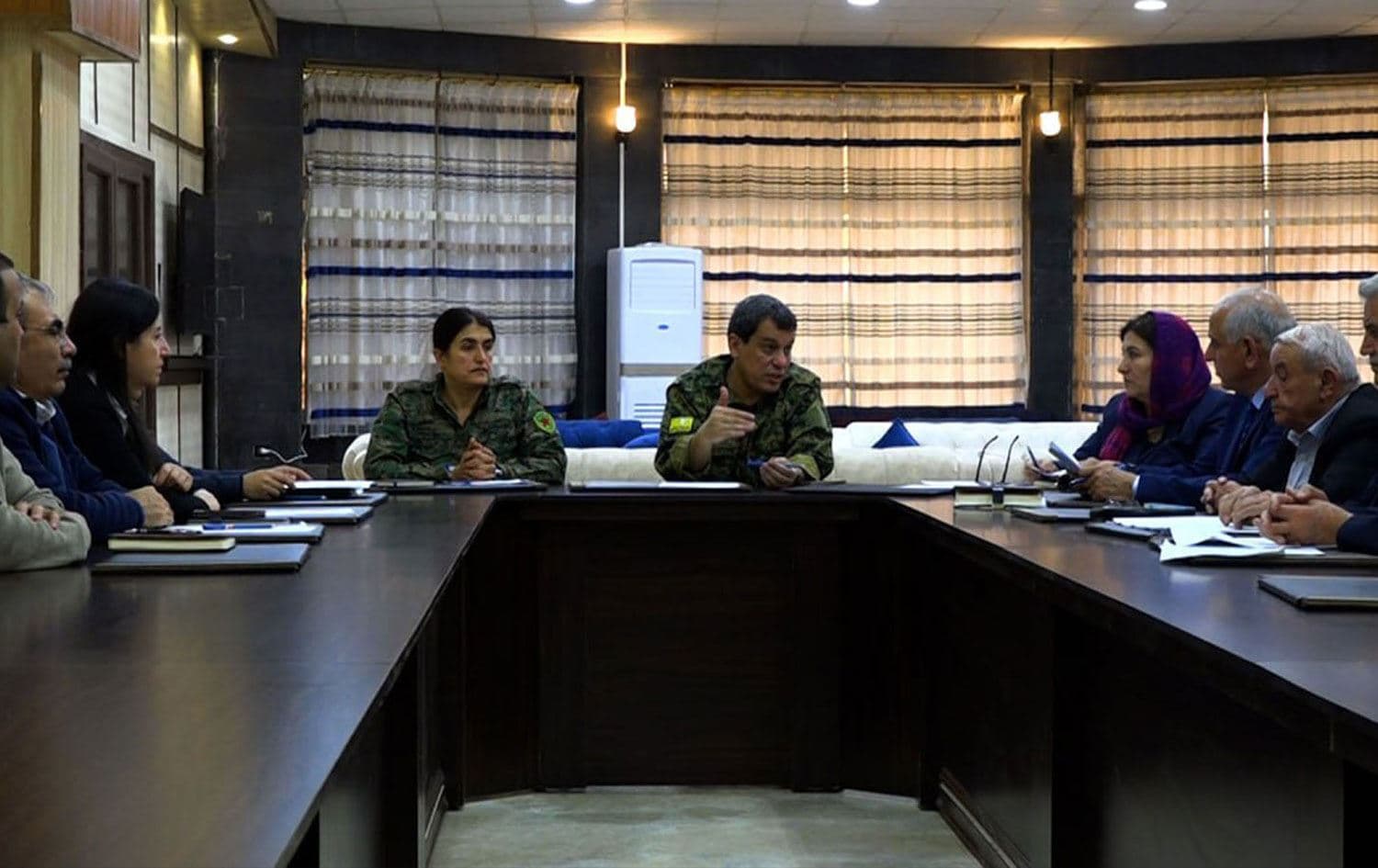 Mezlûm Ebdî, PYD û ENKS li hev civiyan / Wêne: HSD