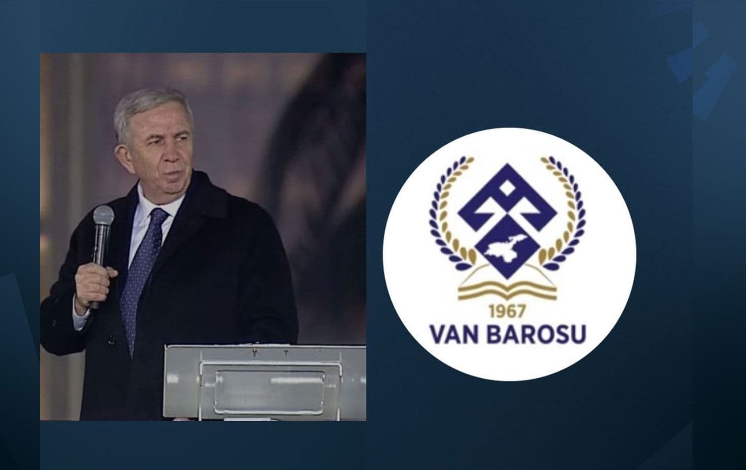 Mansur Yavaş û Logoya Baroya Wanê / Wêne: Rûdaw Grafîk 