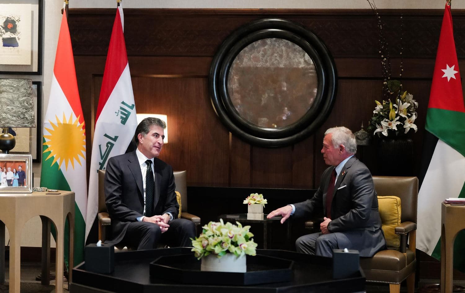 Kürdistan Bölgesi Başkanı Neçirvan Barzani ve Kral II. Abdullah 