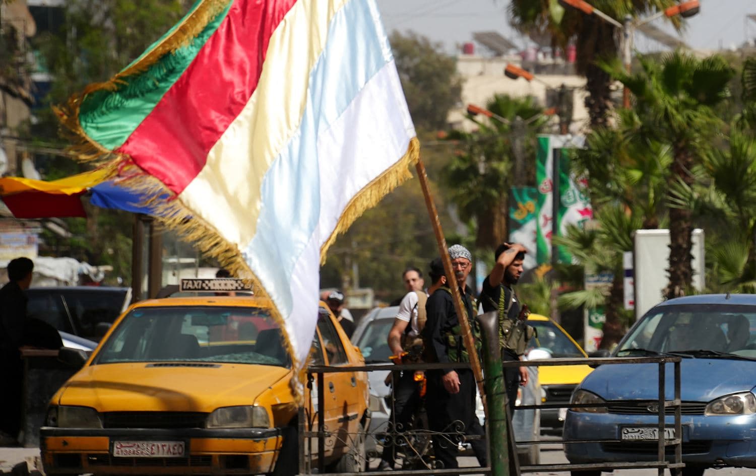دیمەنێکی دیمەشق دوای پێکدادانی نێوان دروزەکان و هێزەکانی سەر بە حکومەتی راگوزەری سووریا. وێنە: AFP
