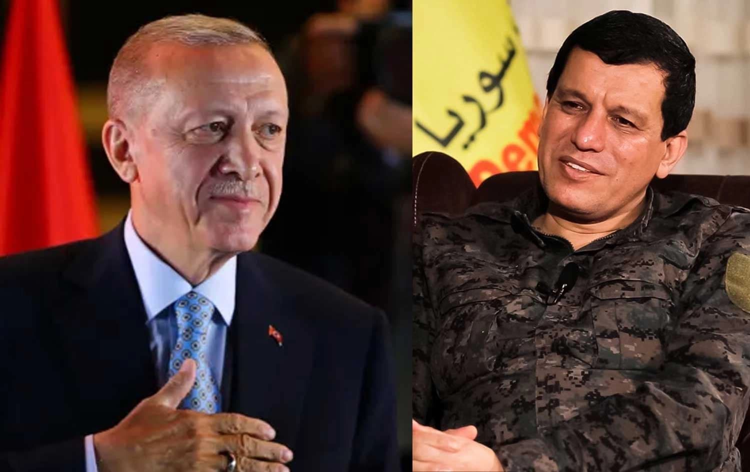 Recep Tayyîp Erdogan û Mezlûm Ebdî / Wêne: Rûdaw Grafîk