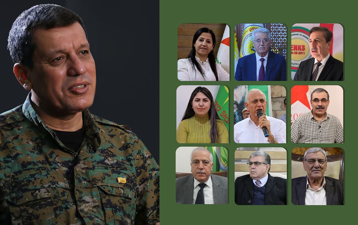 Mezlûm Ebdî û Şandeya Kurdî / Wêne: Rûdaw Grafîk 