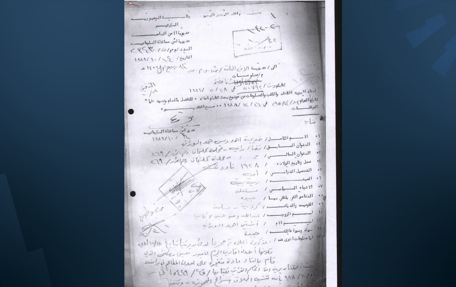 وێنەی بەڵگەنامەکە.