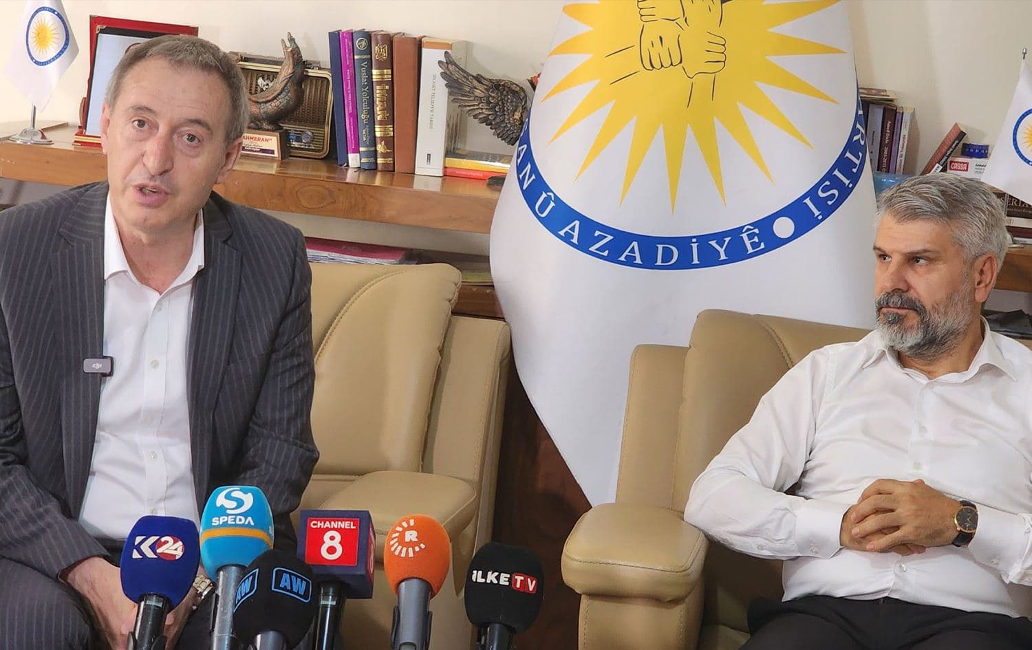 Tuncer Bakirhan û Serokê PÎAyê Ahmet Kaya\ Wêne: Rûdaw