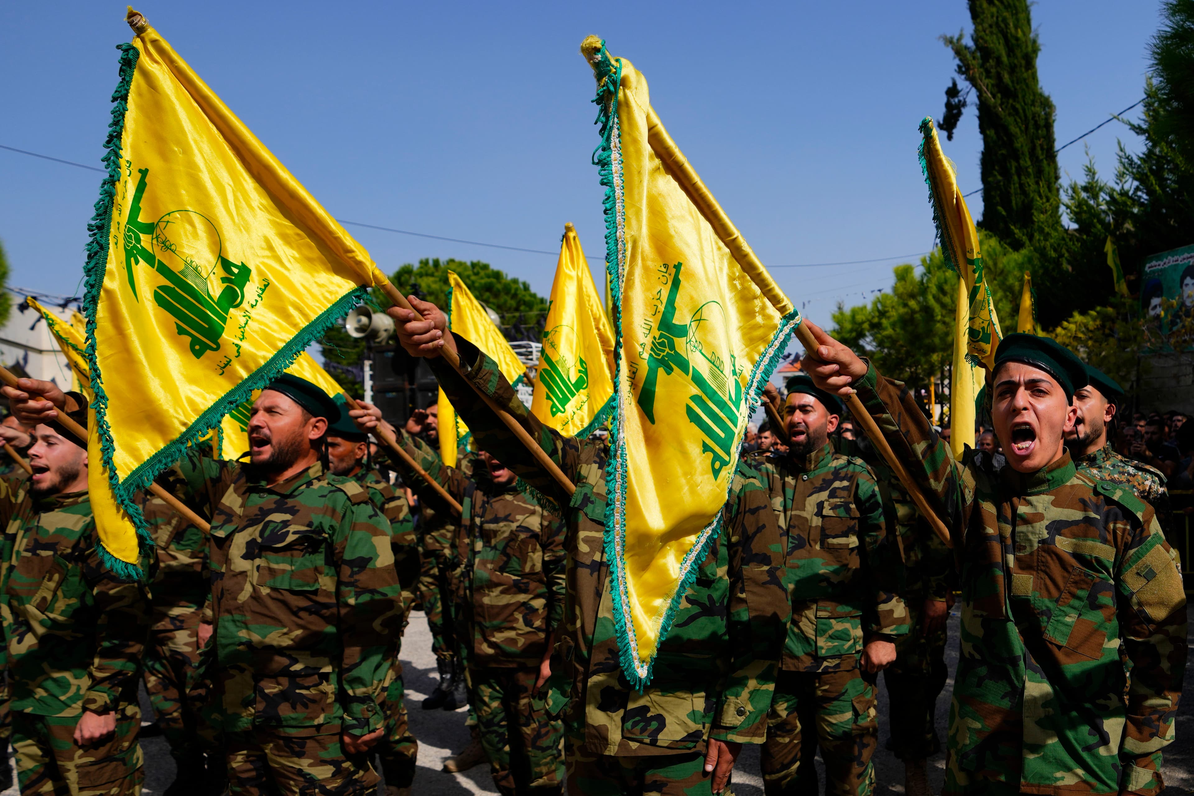 ژمارەیەک چەکداری حیزبوڵڵای لوبنان. وێنەکە ئەرشیڤە: The Washington Post