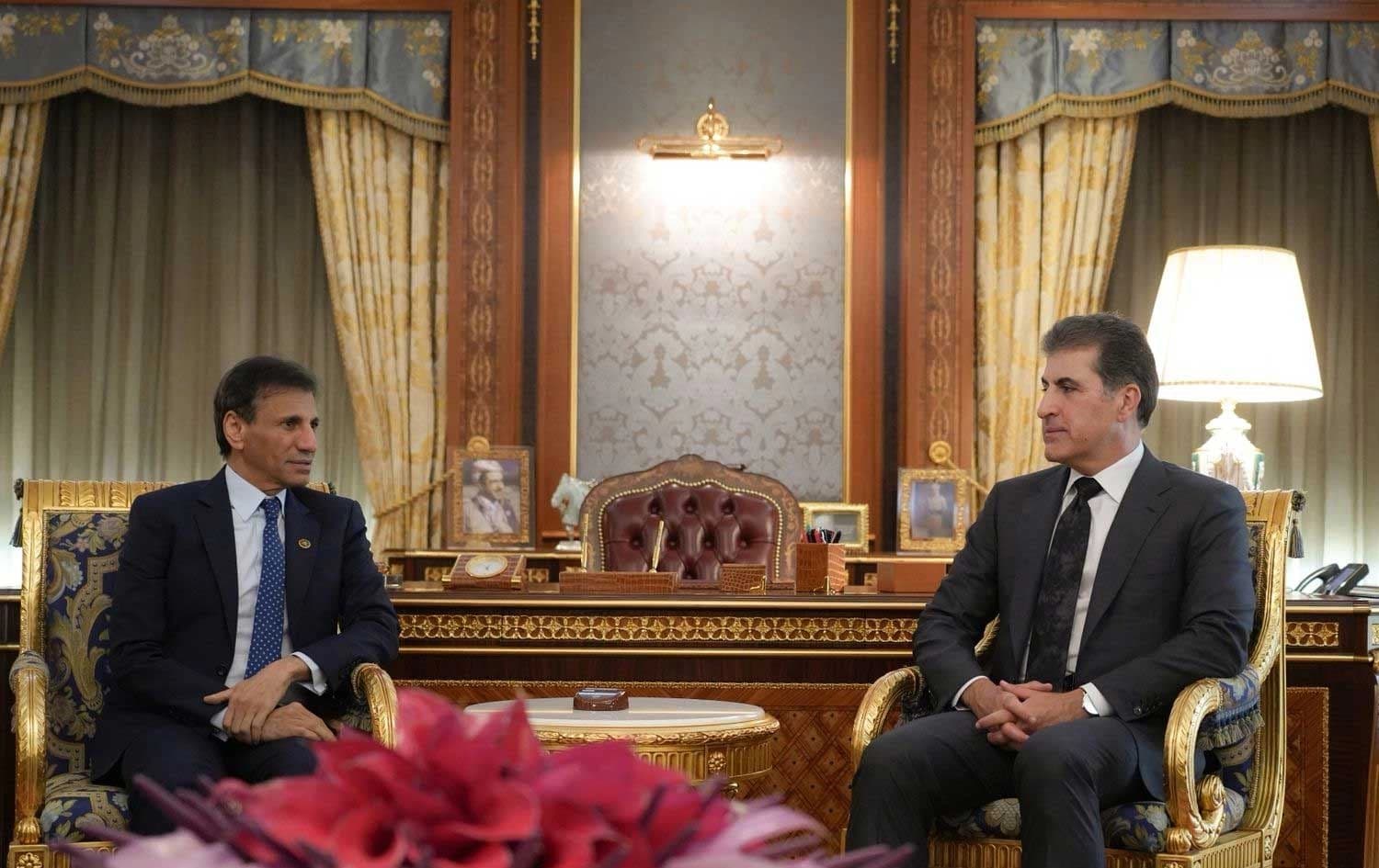 Mihemed El Hesen û Nêçîrvan Barzanî /Wêne: Serokatiya Herêma Kurdistanê 