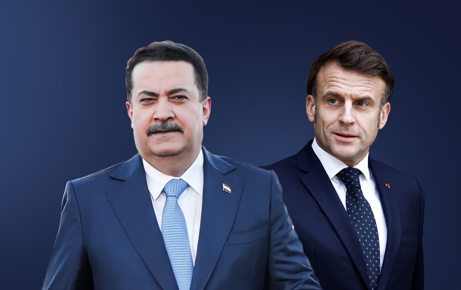 Mihemed Şiya Sûdanî û Emmanuel Macron/Wêne: Rûdaw Grafîk