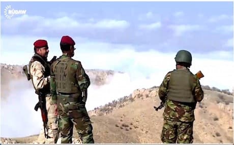 Peshmerga fighters on Mount Shingal