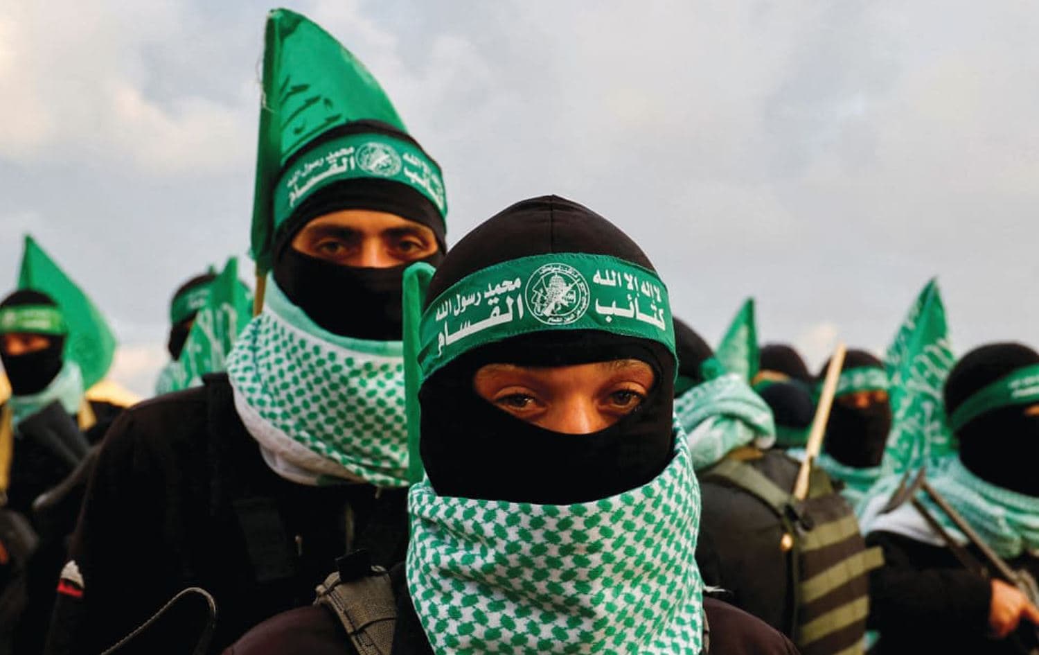  چەکدارانی کەتائیبی عیزەدین قەسام، باڵی سەربازیی بزووتنەوەی حەماس