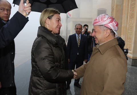 Barzani welcomes the EU’s foreign policy chief.