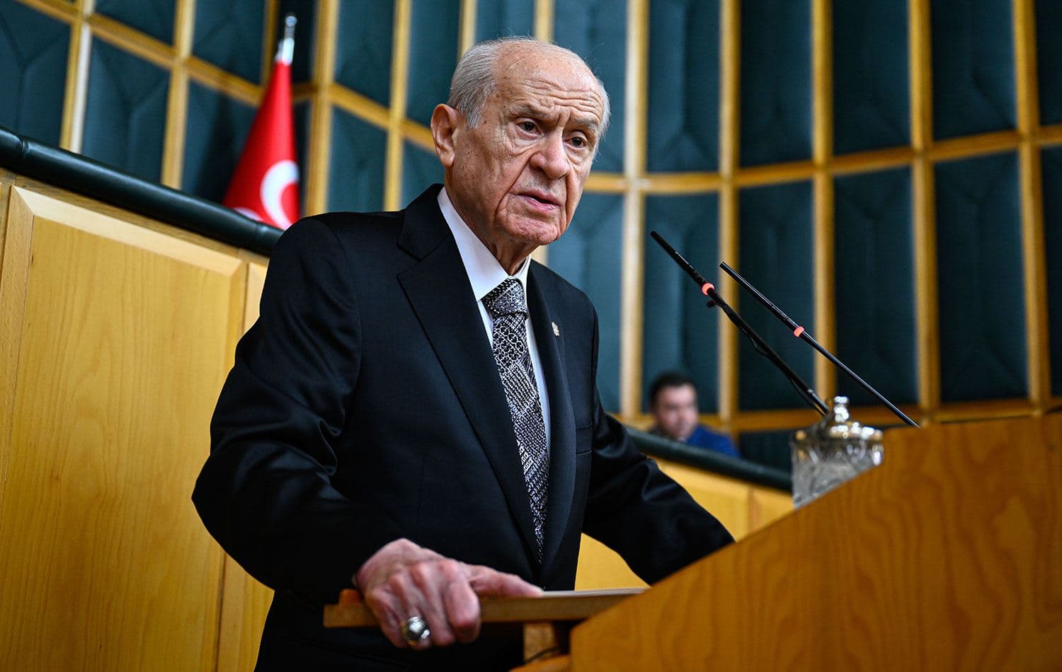 HP Genel Başkanı Devlet Bahçeli, partisinin Meclis grup toplantısında konuştu. / AA