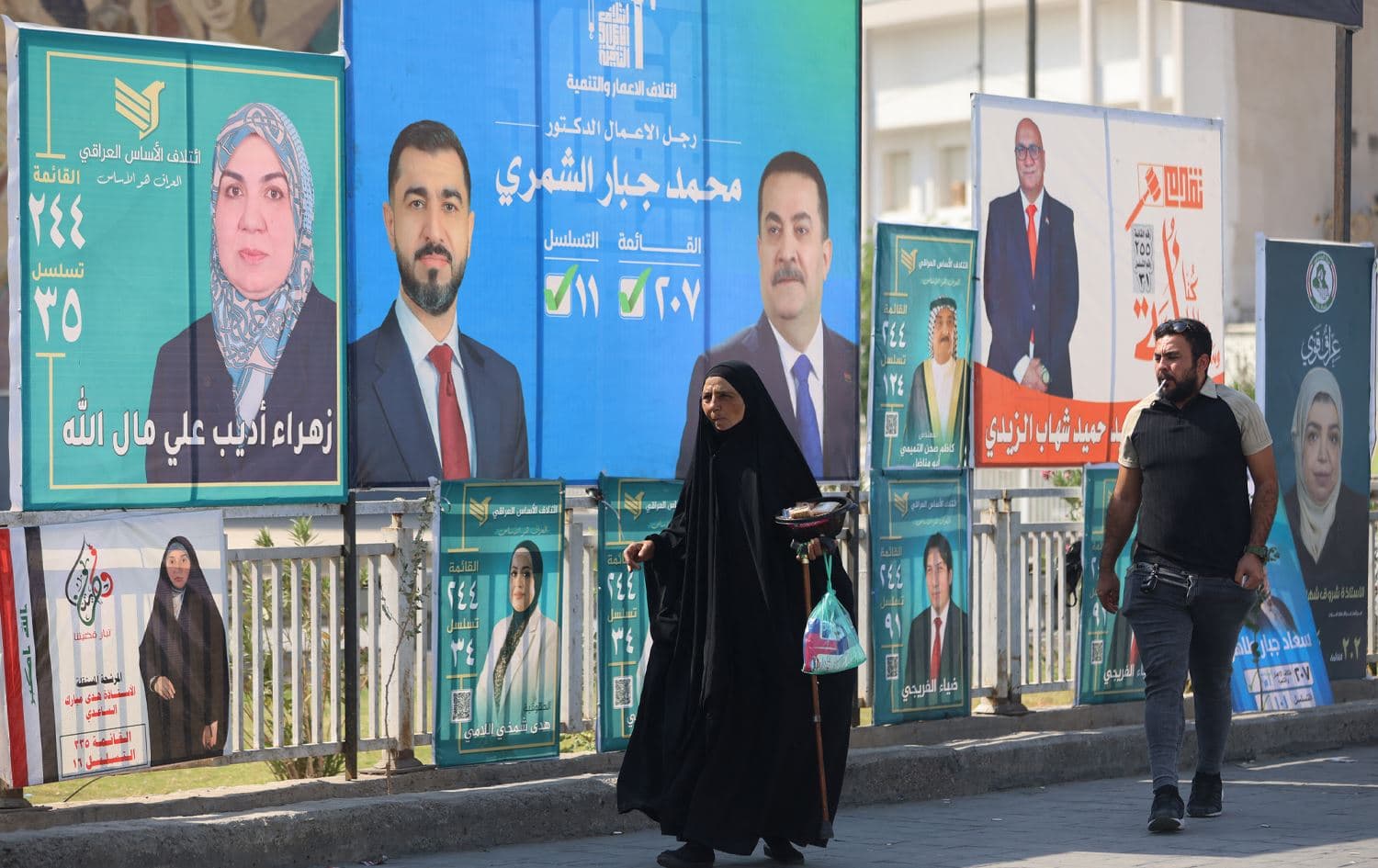 بانگەشەی هەڵبژاردن لە بەغدا. وێنە: AFP