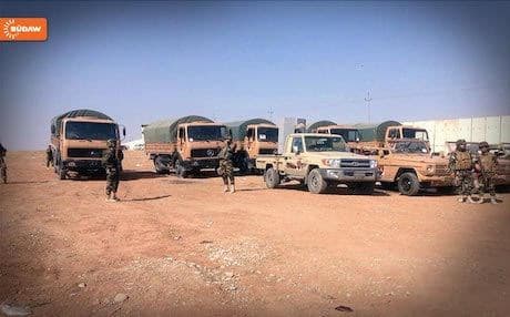 File photo of Peshmerga forces shortly before arriving in Kobane.