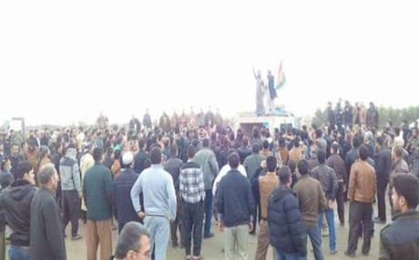 Photo: Protests in Tuz Khurmato following killing of Kurdish Imam, courtesy of @vagersedolla.