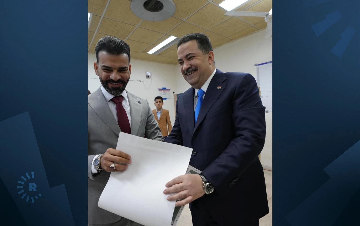 محەممەد شیاع سوودانی لە کاتی دەنگدان. وێنە: هەژماری خۆی لە فەیسبووک
