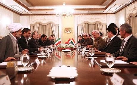 Iran's official delegation led by speaker of parliament Ali Larijani in Erbil last week.