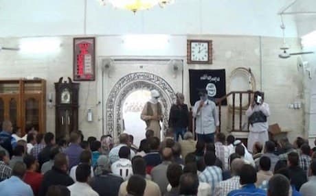 File photo of prayers at a mosque in Mosul.