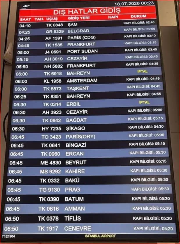 İstanbul-Erbil uçak seferleri 48 saat ertelendi