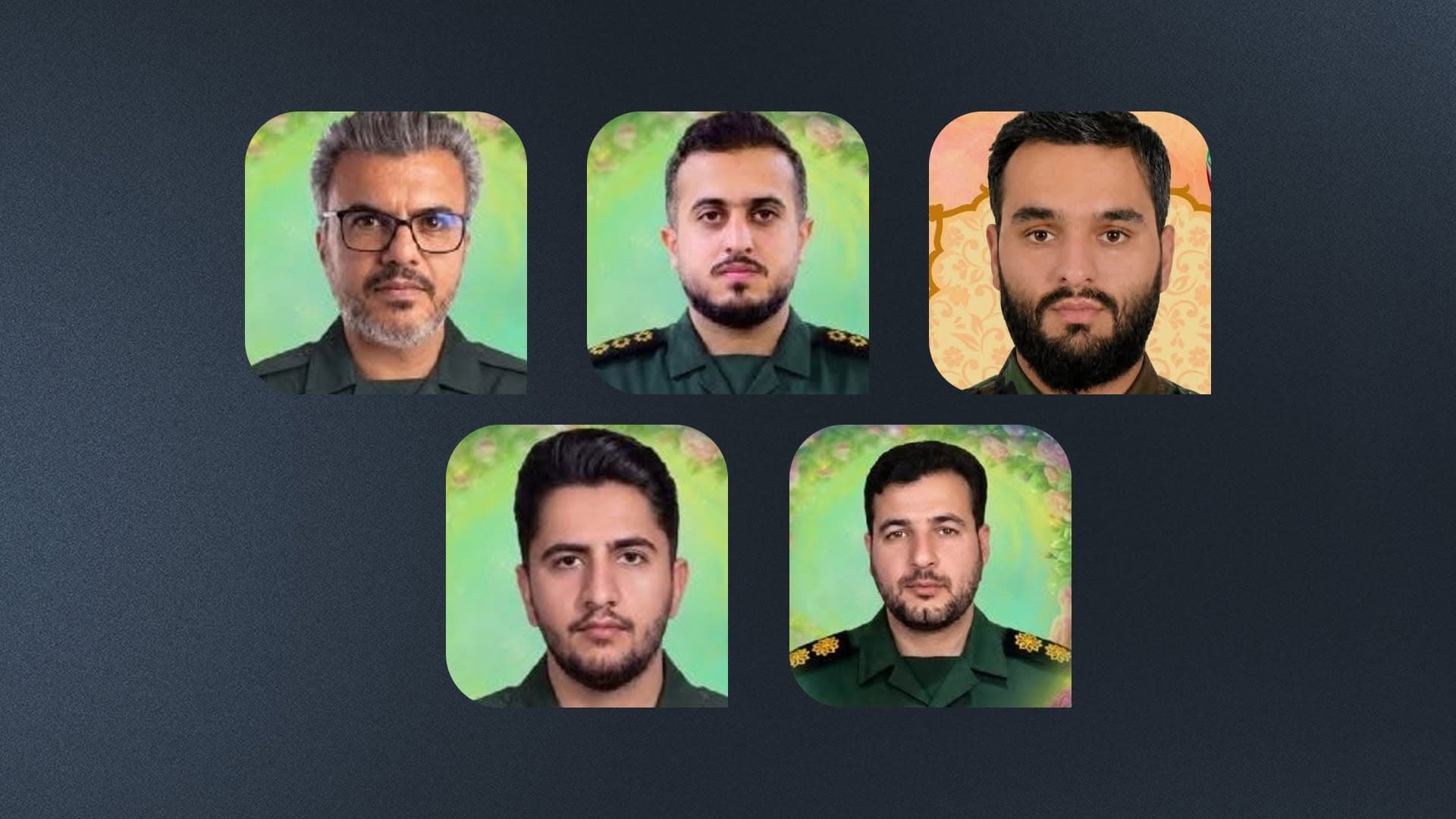 میدیای پاسداران ناو و وێنەی پێنج ئەندامی پاسداران بڵاودەکاتەوە، کە لە عێراق کوژراون