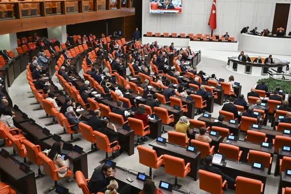 Turkish parliament voting on the peace process bill on August 10, 2026. Photo: Screengrab