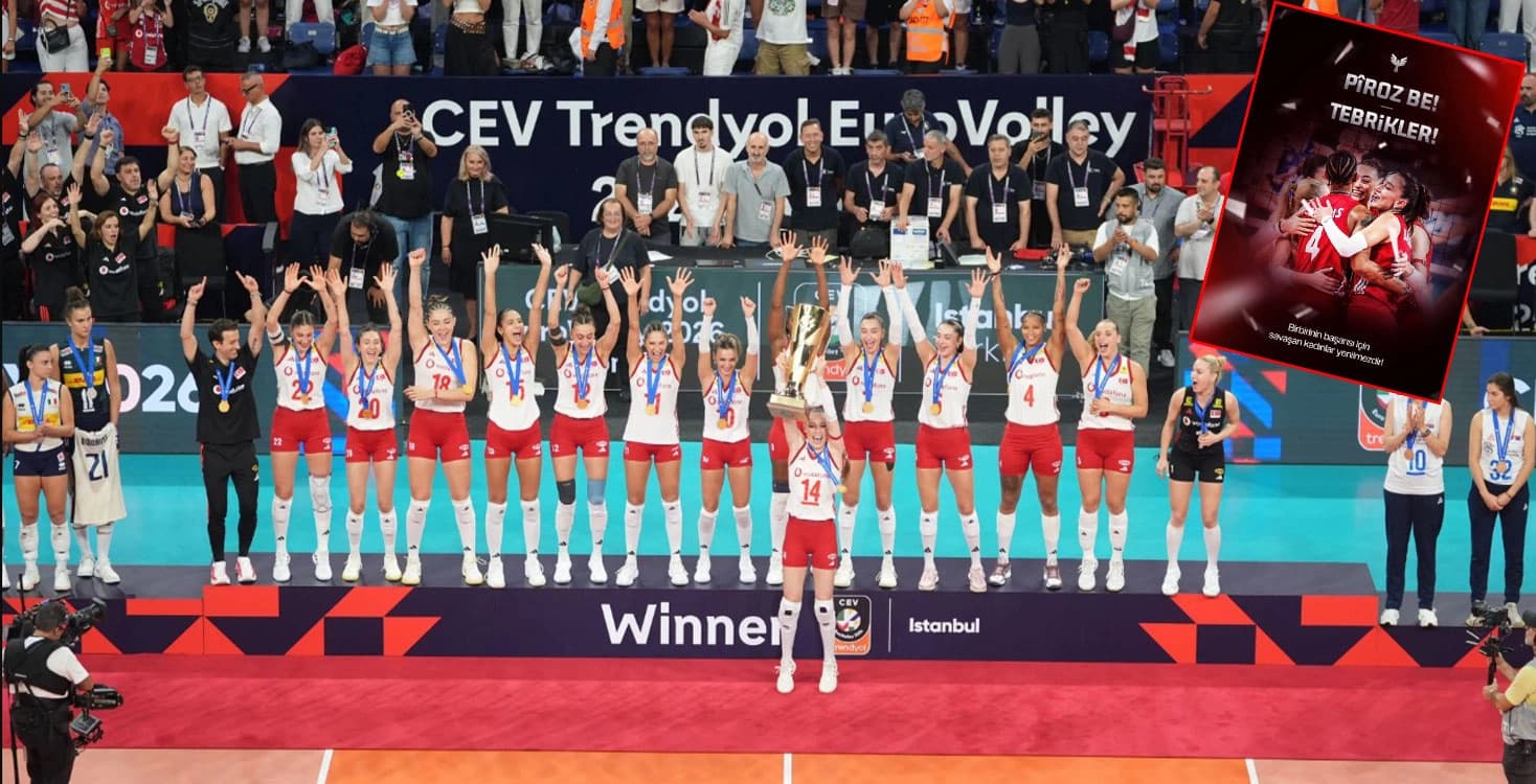 Türkiye A Milli Kadın Voleybol Takımı Avrupa şampiyonu oldu: Amedspor’dan tebrik mesajı