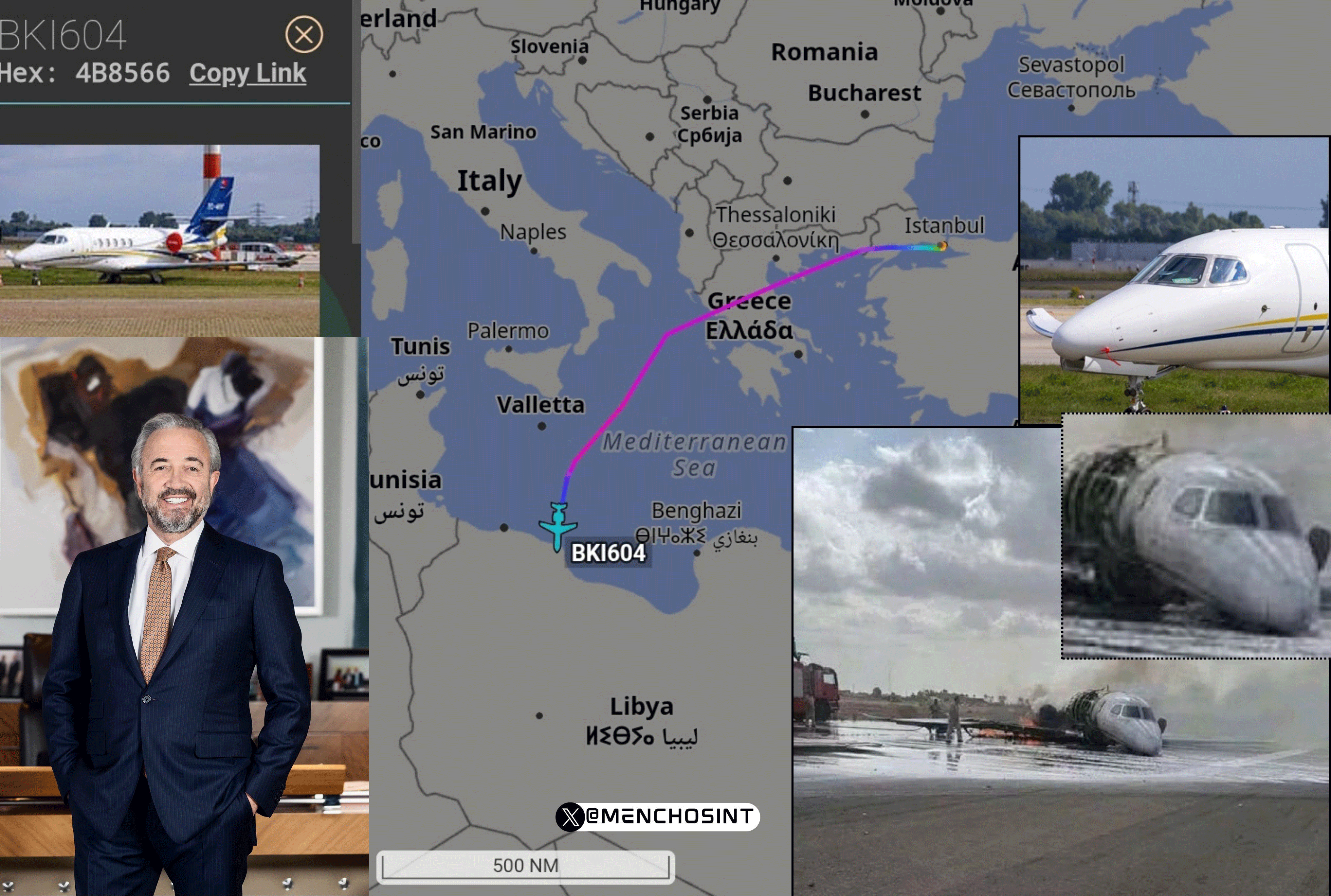 Türk iş insanına ait özel jet Libya’da kaza yaptı