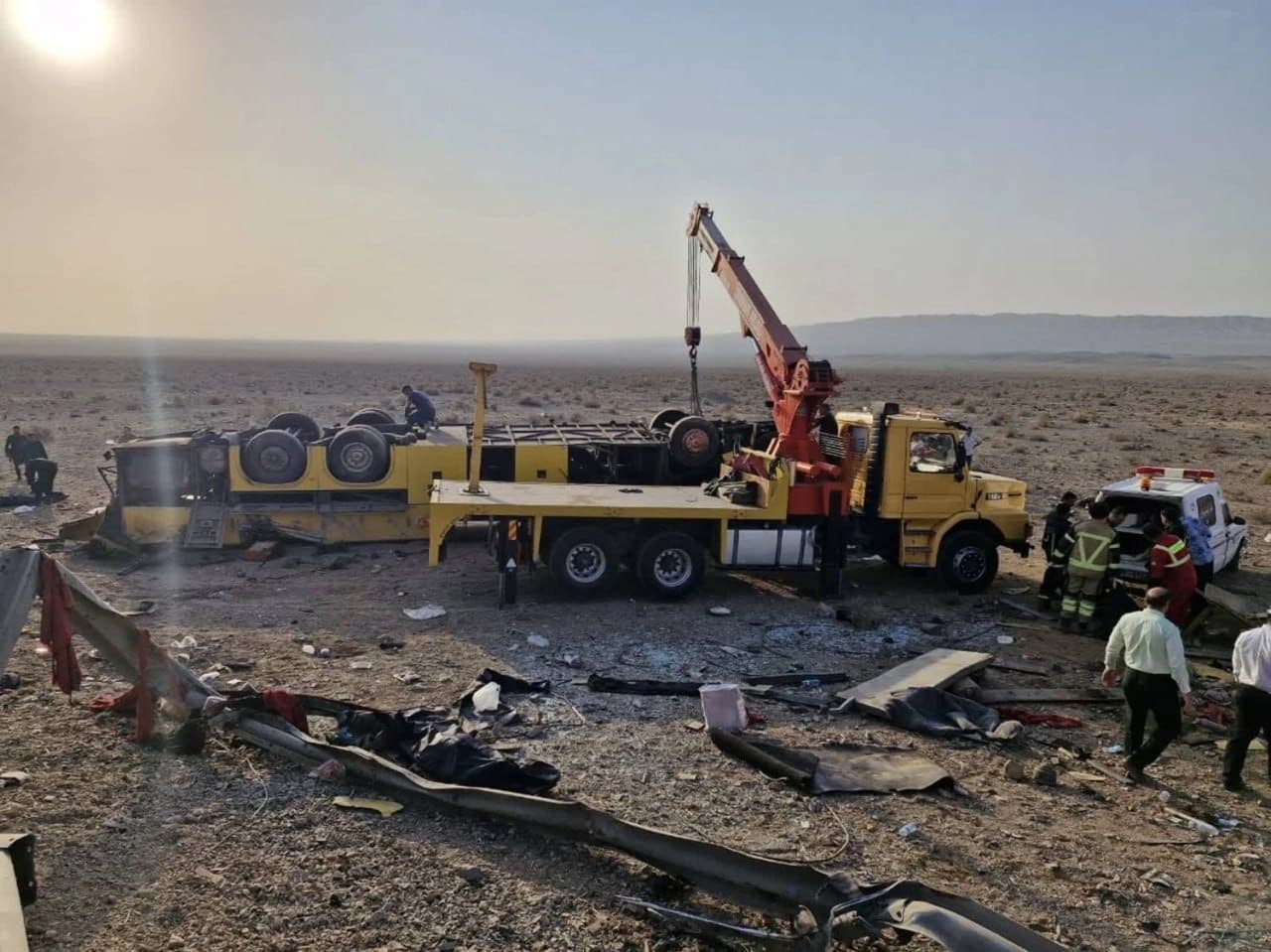 Bus overturns in central Iran; at least 11 dead