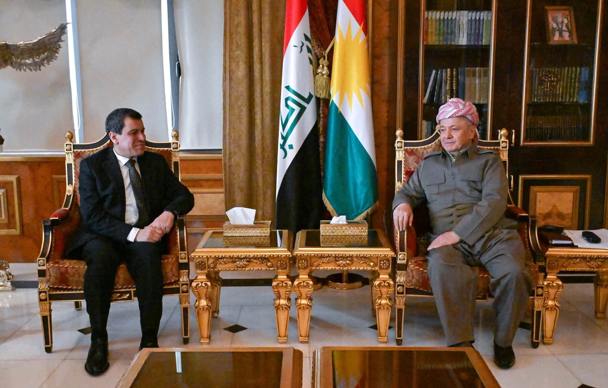سەرۆک بارزانی و مەزڵووم عەبدی تاوتوێی دوایین پێشهاتەکانی سووریا دەکەن