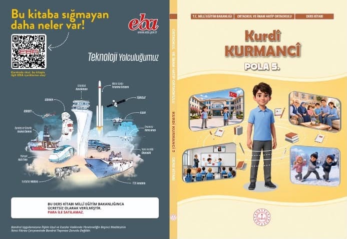 MEB'in Kurmancî lehçesinde hazırladığı ders kitabı EBA'da