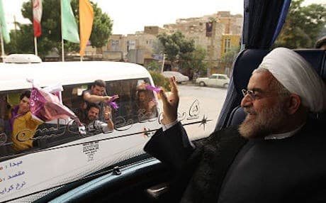Iranian President Hassan Rouhani during on his first visit to the country's Kurdish province. Photo IRNA