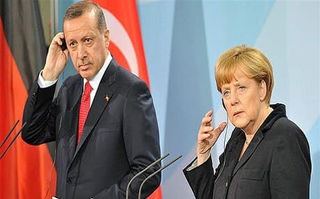 Turkish President Recep Tayyip Erdoğan and German Chancellor Angela Merkel.DHA File Photo.