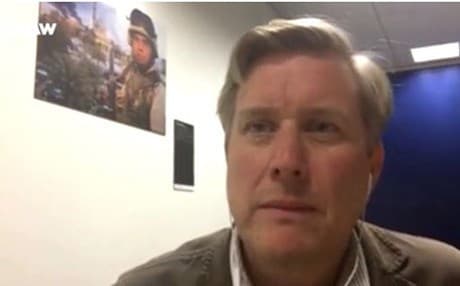 Mark Evans, head of ENEX news department speaking to Rudaw TV