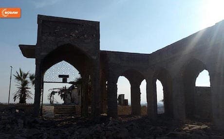 The ruins Mosul’s Nabi Younis Mosque, believed to be the tomb of Jonah, pictured on the day the site was retaken by Iraqi forces. Photo: Rudaw