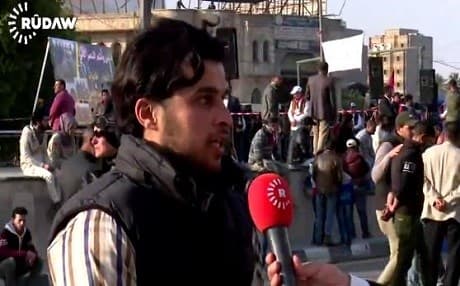 A demonstrator in Baghdad speaks to Rudaw. Photo: Rudaw video
