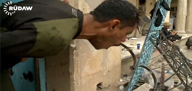 Raw video: The moment of a suspected ISIS gas attack on Iraqi forces near Ashur hotel in west Mosul