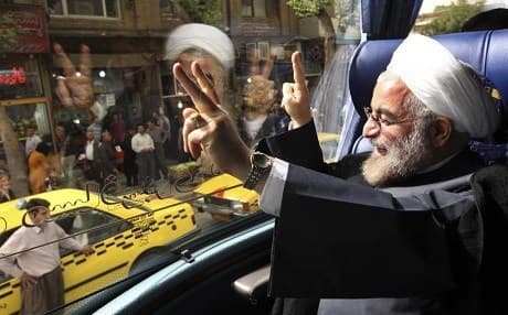 Hassan Rouhani campaigning in Sanandaj during the 2013 presidential election. Photo: Vahid Salemi/AP