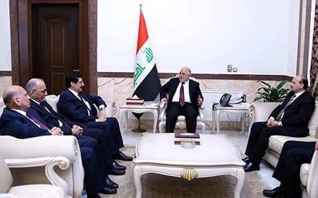 Kurdistan Region delegation in a meeting with Iraqi Prime Minister Haider al-Abadi. Photo: Iraqi presidency