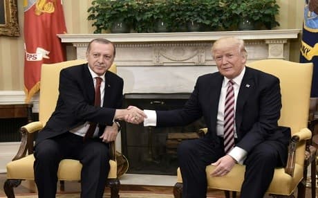 Turkish President Recep Tayyip Erdogan and US counterpart Donald Trump at the White House on May 16, 2017. Photo: AFP
