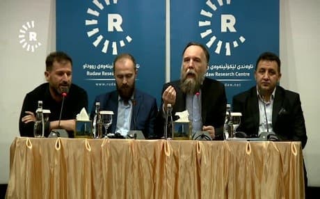 Aleksandr Dugin speaks at the Rudaw Research Center. Photo: Rudaw