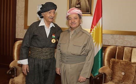 Aziz Mohammed, former Iraqi Communist Party leader, and Masoud Barzani, president of the Kurdistan Region. Photo: Official