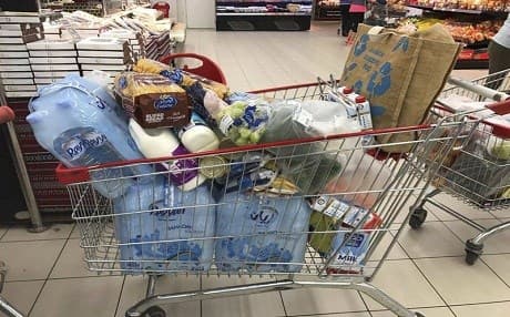 Qataris stock up on food in anticipated shortages after six countries effectively isolated the small nation. Photo: AP