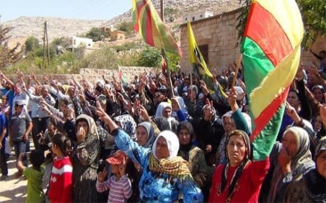 YPG supporters rally in the Kurdish canton of Afrin in northwestern Syria. Photo: YPG Press