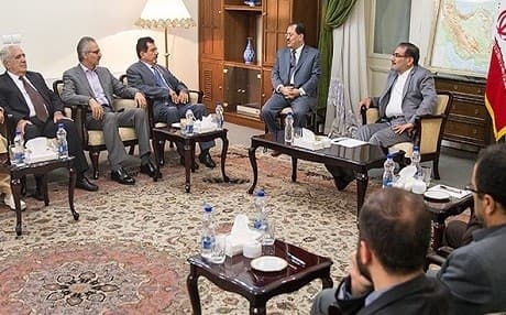 A PUK delegation met with Ali Shamkhani, secretary of Iran’s Supreme National Security Council, in Tehran on Monday. Photo: Fars News