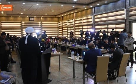 Religious leaders attend an event on co-existence at Chwar Chira Hotel in Erbil in January 2017. Photo: Chris Johannes | Rudaw