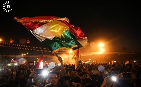 Kurds rallied in support of the independence referendum Wednesday evening at Erbil’s Shanidar Park. Photo: Hezhar Jawhar/Rudaw