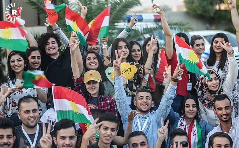 Kurdish youth staged a peaceful protest on Friday over Baghdad’s measures against the Kurdistan Region following the referendum, including imposing a flight ban. Photo: Sartip Othman/Rudaw