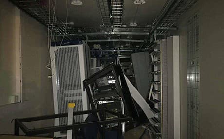Scenes of the aftermath of blowing up the Korek Telecom office by unidentified gunmen in Hillah city, Iraq. Photo: Courtesy of Korek